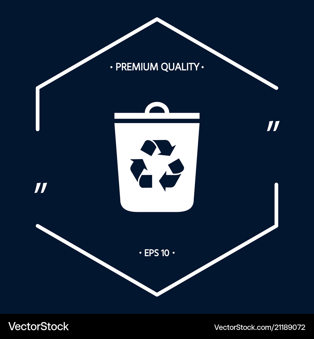 Trash can recycle bin icon Royalty Free Vector Image