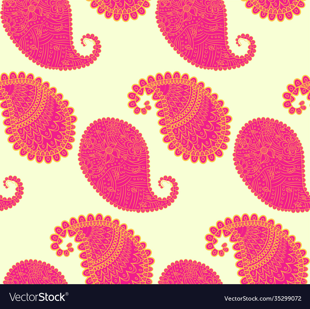 Turkish cucumber pattern in classic style vector image Turkish cucumber pattern in classic style