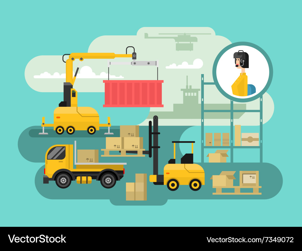 Warehouse logistics concept design Royalty Free Vector Image