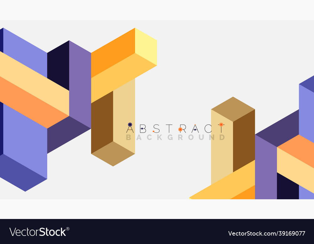 Abstract background 3d cubes cubic elements vector image Abstract background 3d cubes cubic elements