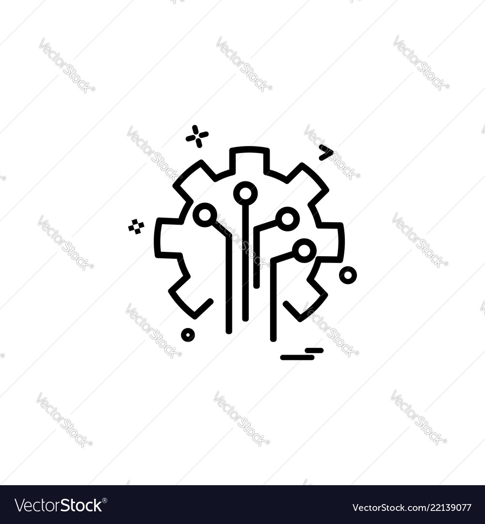 Artificial circuit intelligence icon design vector image Artificial circuit intelligence icon design