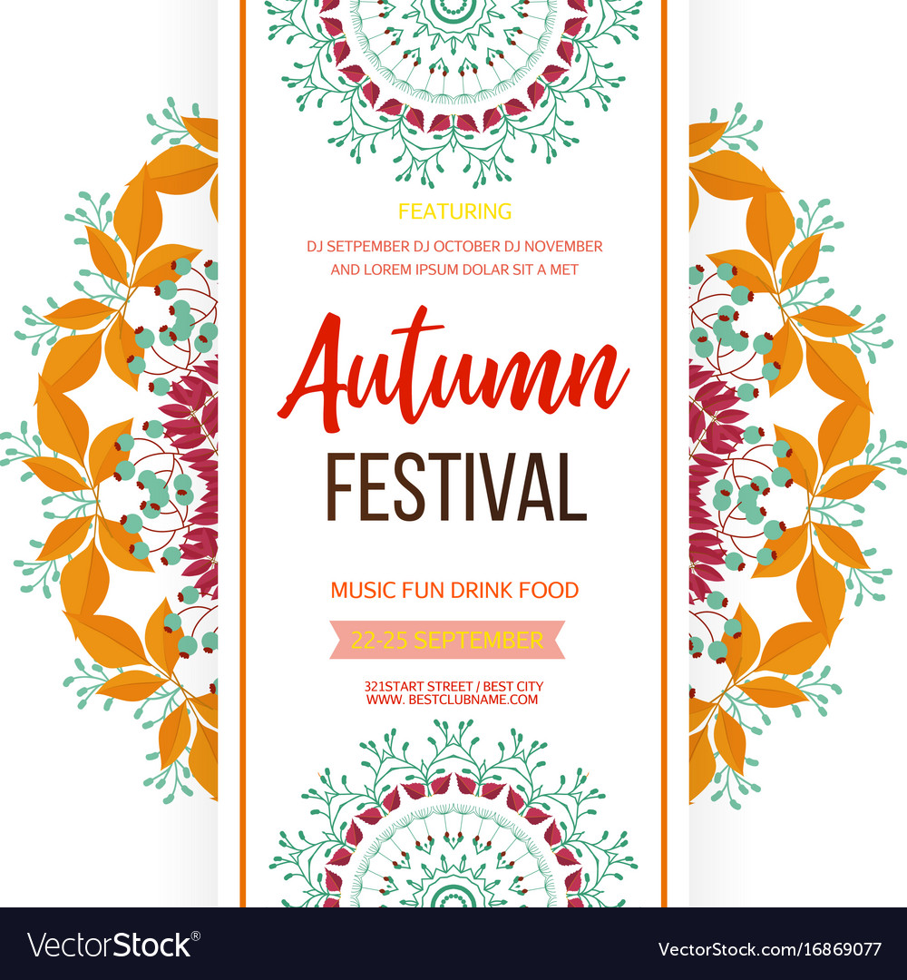 Autumn festival background invitation banner