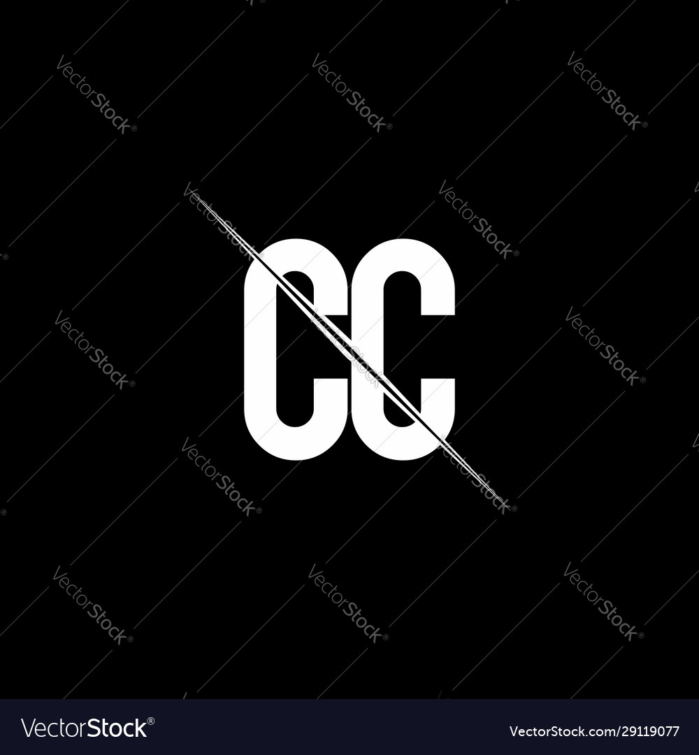 Cc logo monogram with slash style design template Vector Image Cc logo monogram with slash style design template