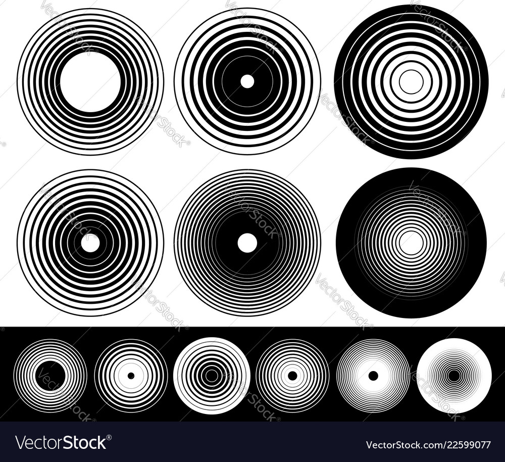 Concentric circle elements set of 6 variation Vector Image Concentric circle elements set of 6 variation