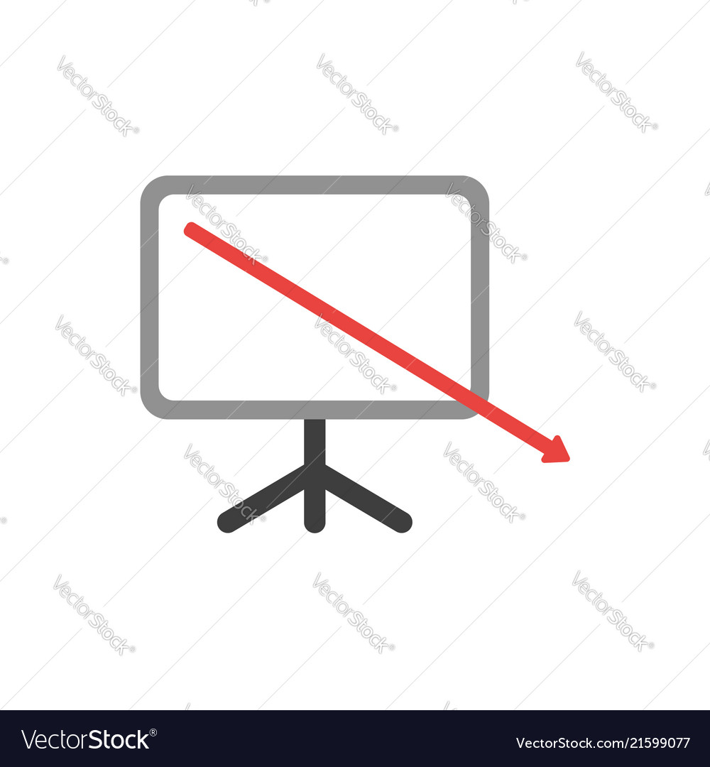 Flat design concept of arrow moving down and out