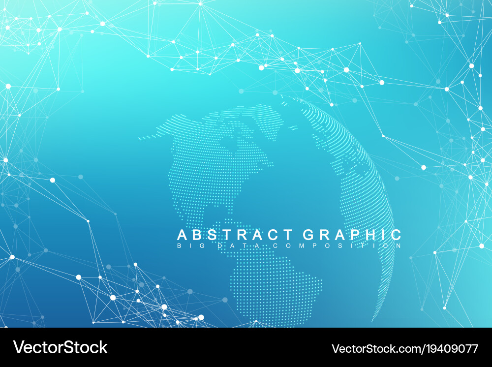 Global network connection and big data Royalty Free Vector