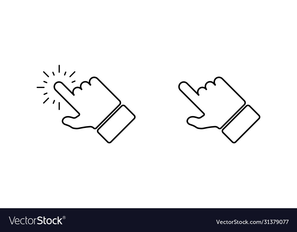 Handklick Pointer isolierte Icon im flachen Stil vector image Handklick Pointer isolierte Icon im flachen Stil