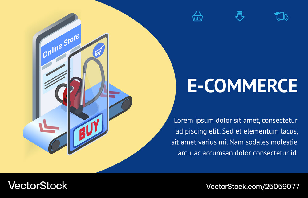 Household Shop Ecommerce Isometric Banner Template