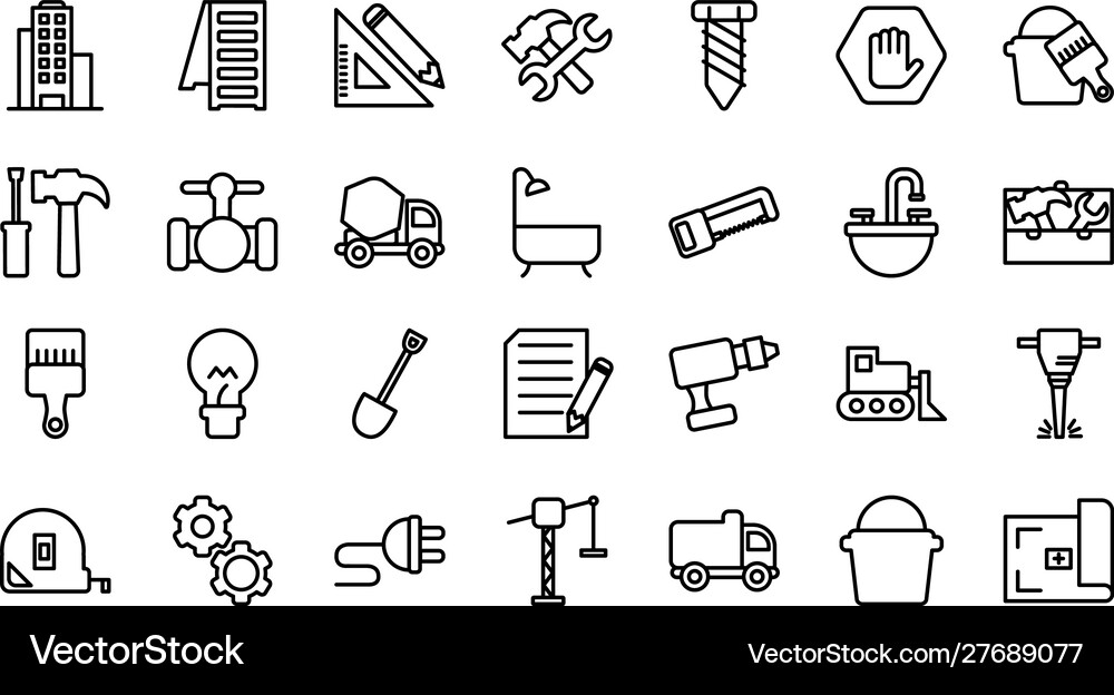 Isolated construction icon set line design Vector Image