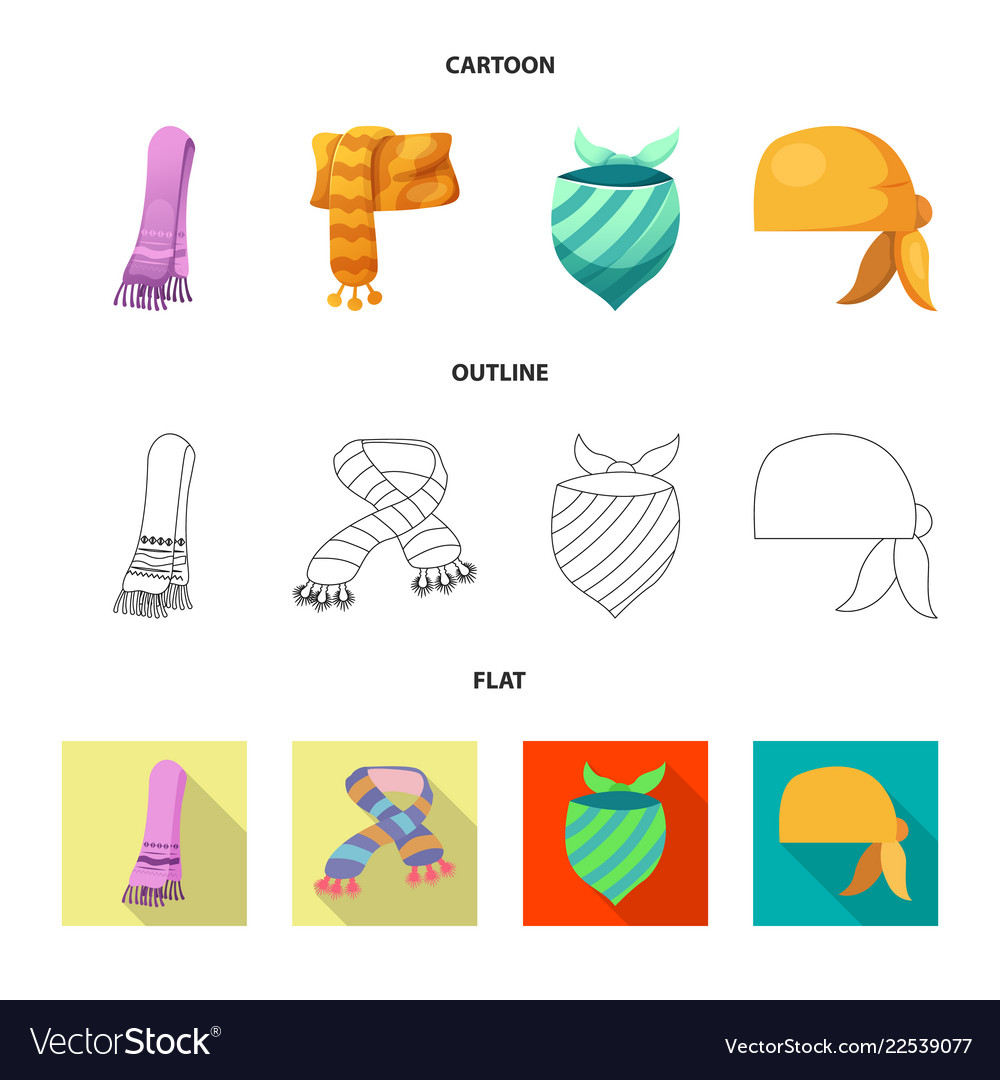 Isolated object of scarf and shawl symbol set