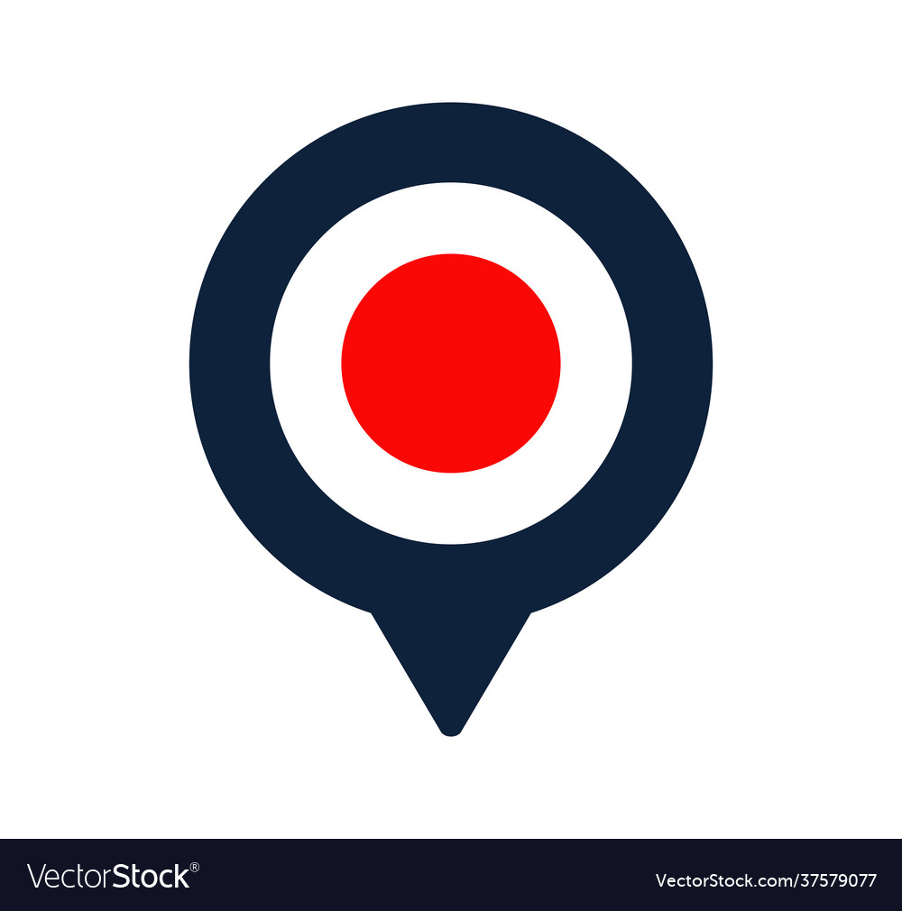 Japan flag and map pointer icon national vector image Japan flag and map pointer icon national
