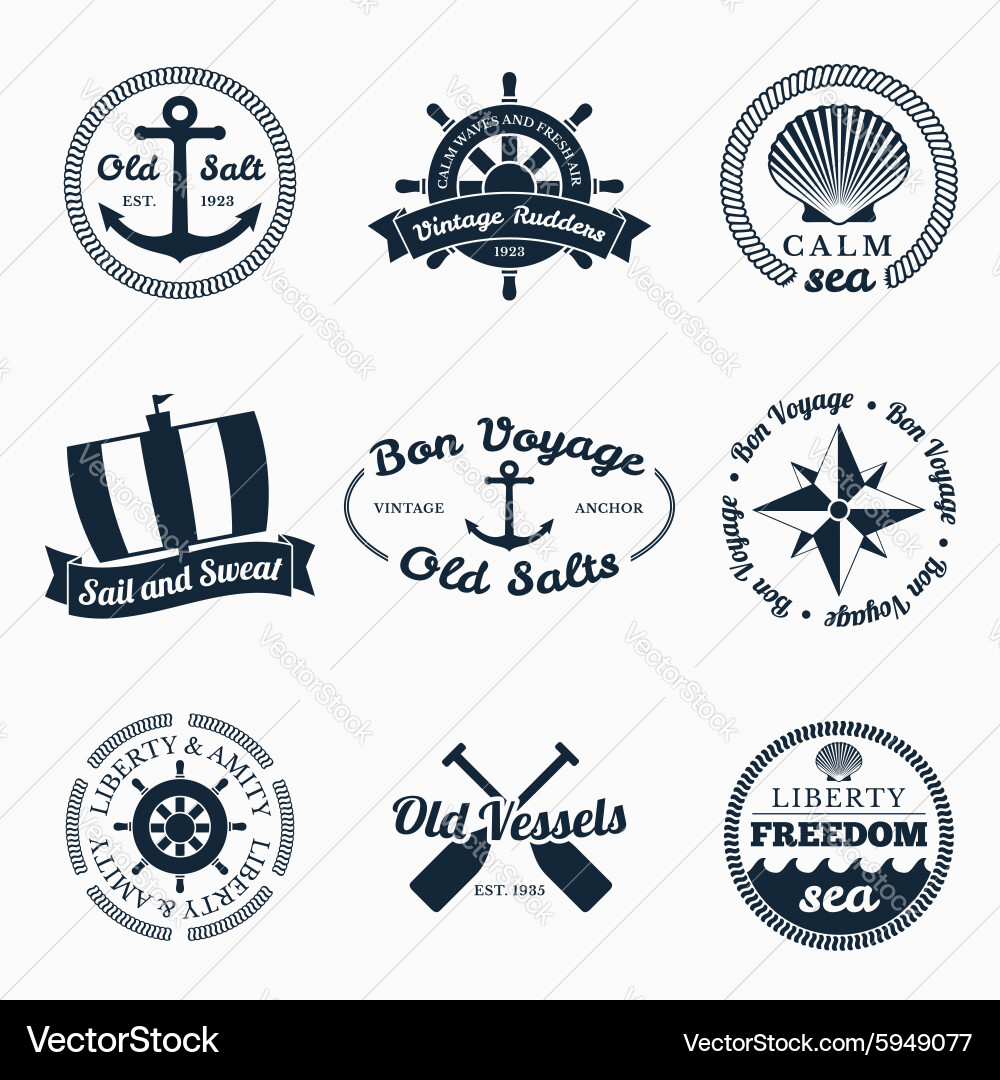 Nautical labels Royalty Free Vector Image - VectorStock