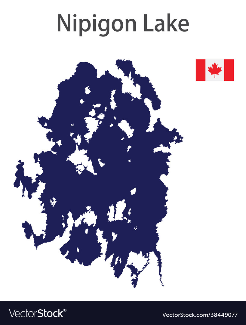 Nipigon Lake Silhouette Map