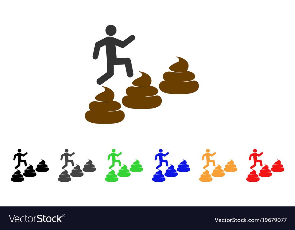 Person climbing shit levels icon