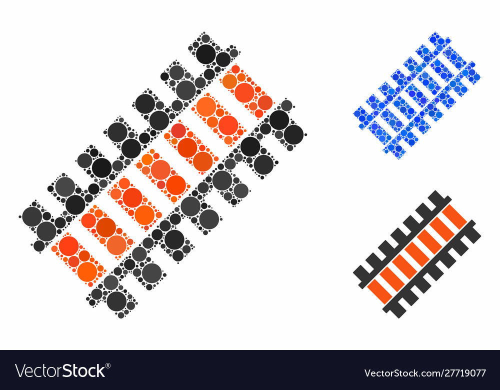 Railroad segment composition icon round dots