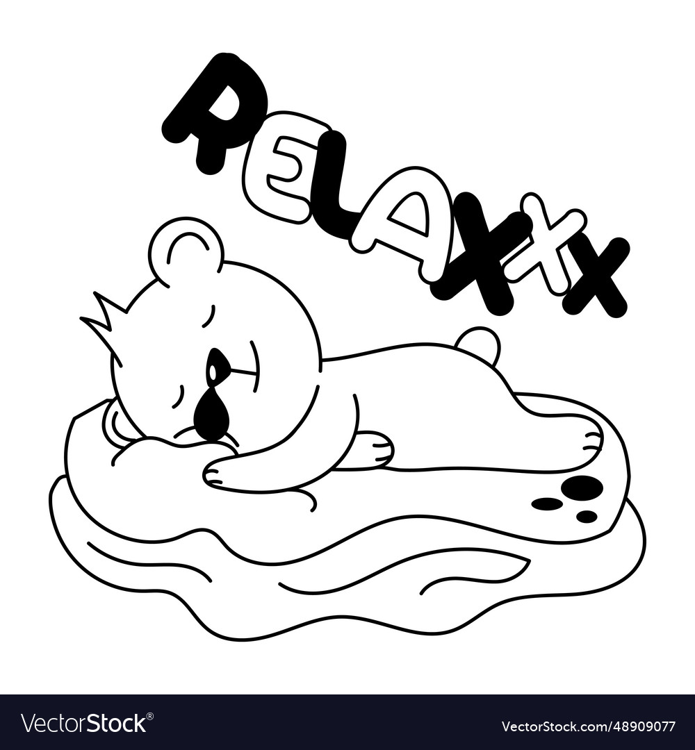 Relaxing bear Royalty Free Vector Image - VectorStock