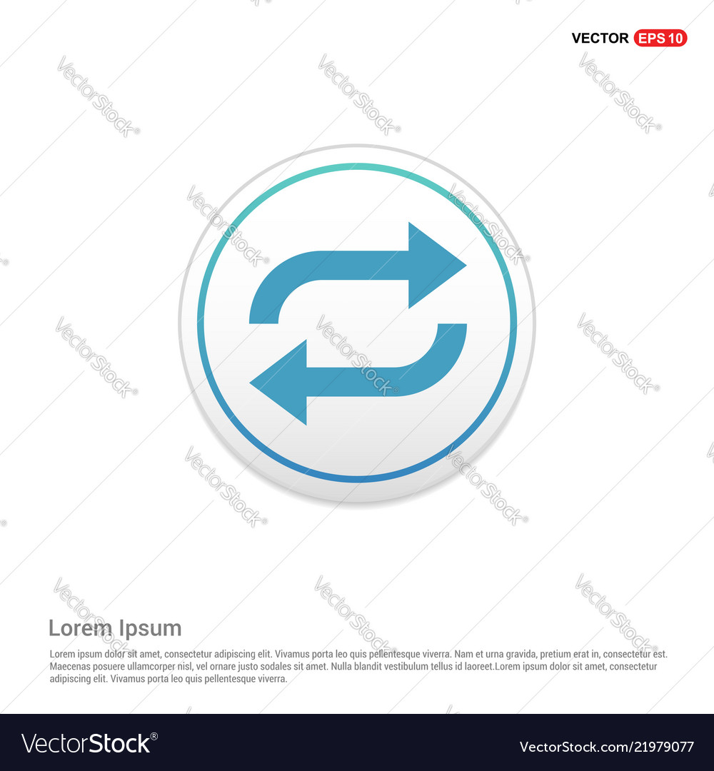 Reload icon - white circle button vector image Reload icon - white circle button