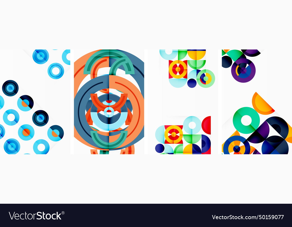 Round geometric elements and circles in background