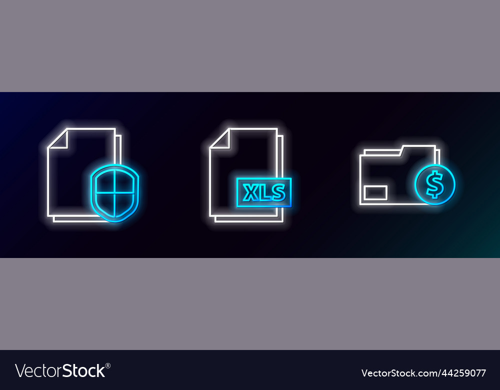 Set line finance document folder vector image Set line finance document folder