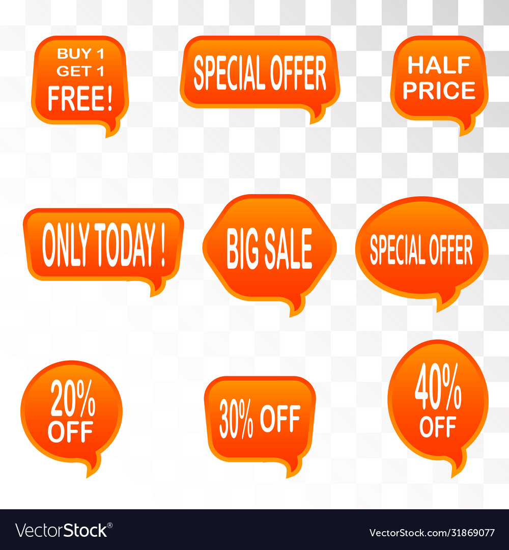 Set sale design elements isolated without vector image Set sale design elements isolated without