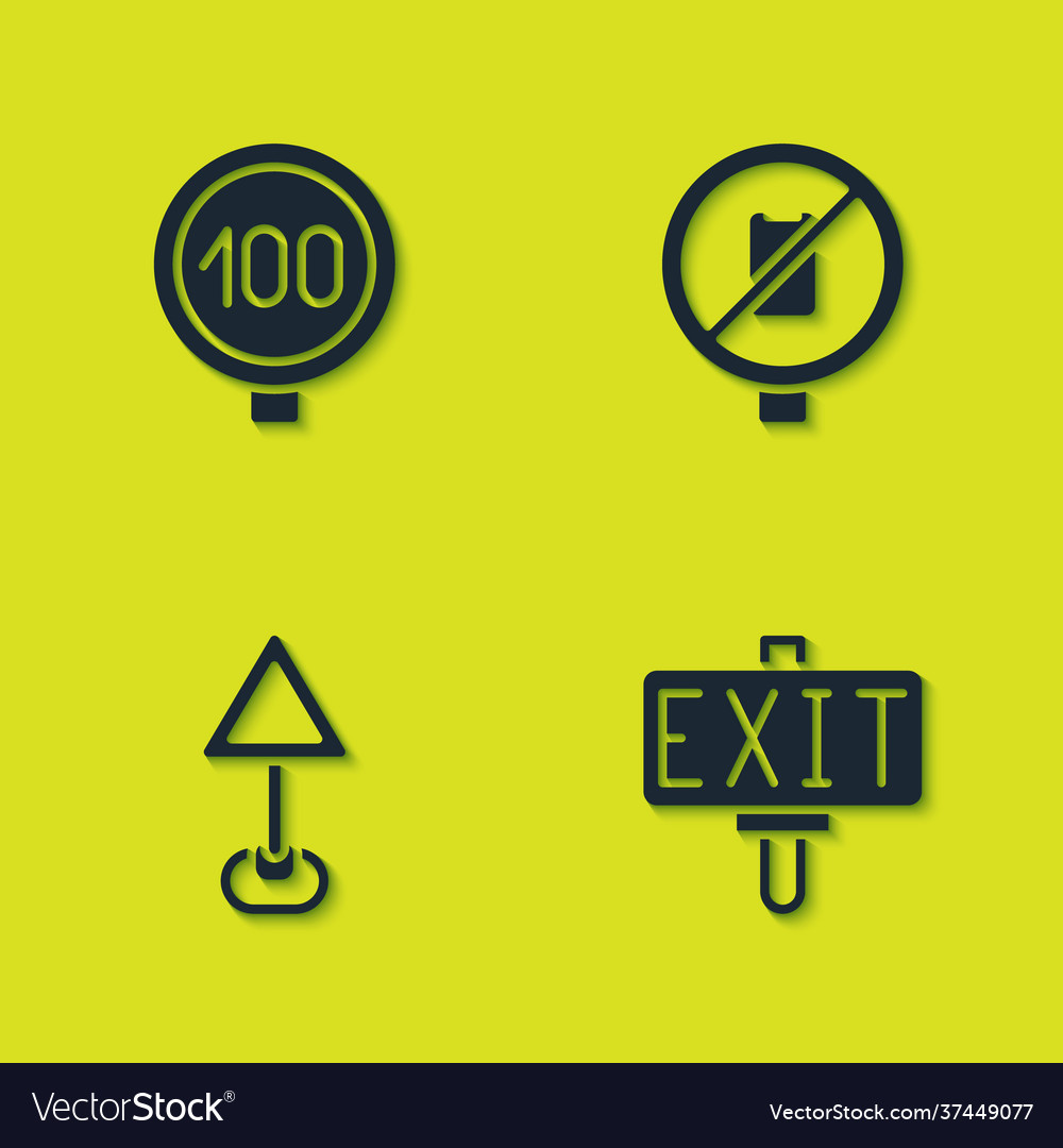 Set speed limit traffic fire exit triangle Vector Image Set speed limit traffic fire exit triangle