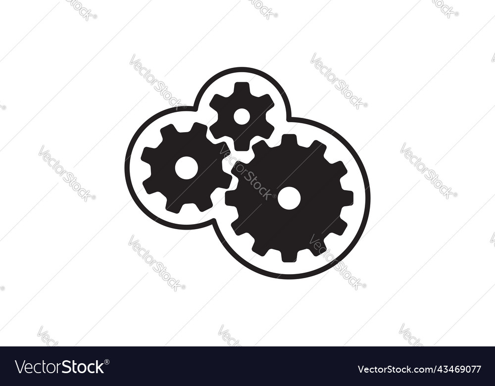 Setting icon with work cog gear element cogweel