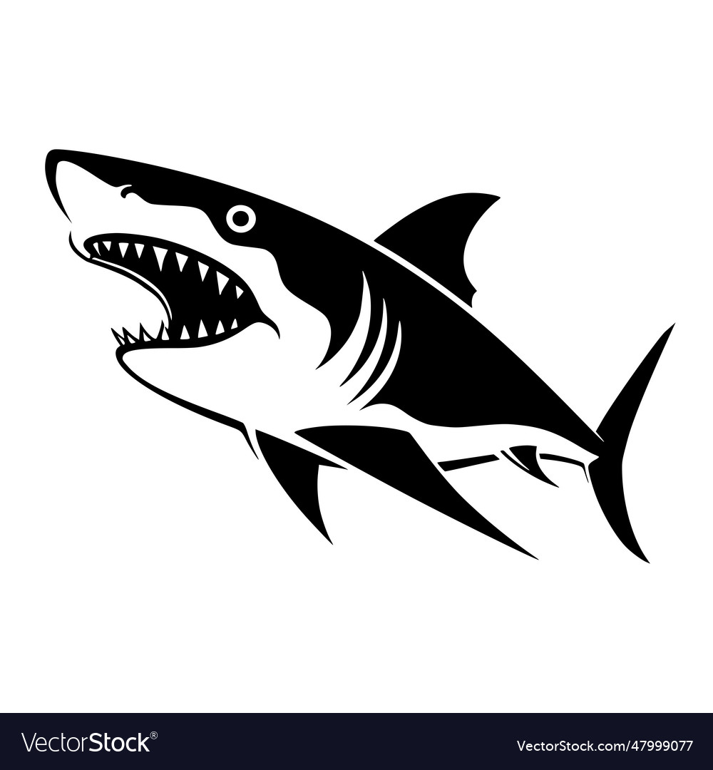 Shark fish animal logo Royalty Free Vector Image