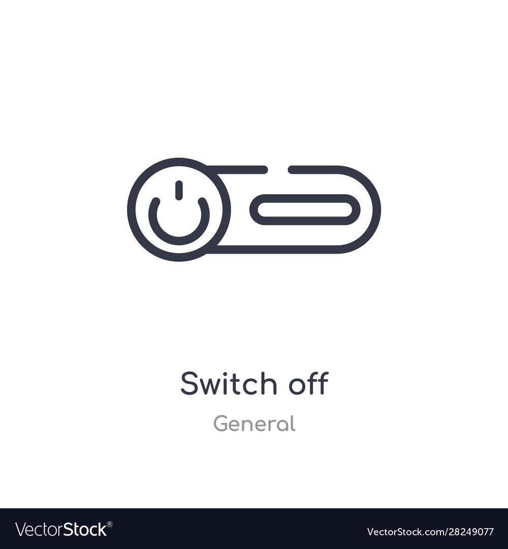 Switch off outline icon isolated line from