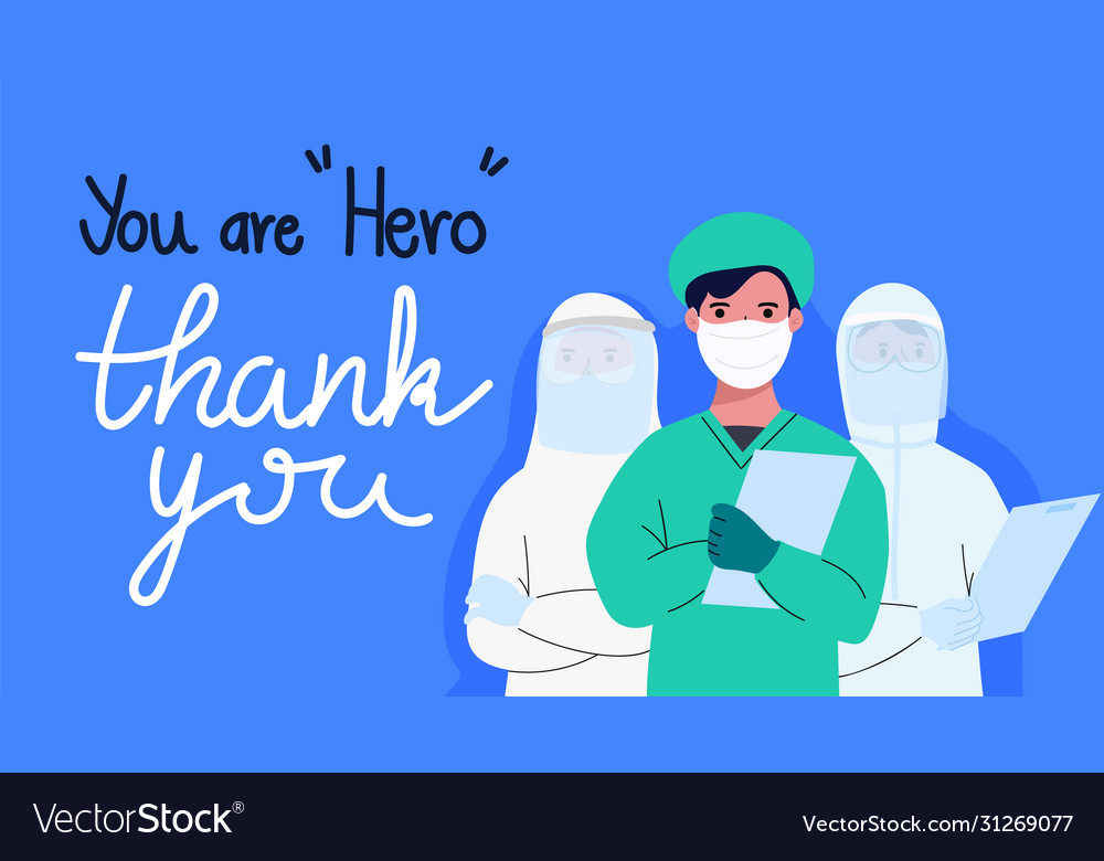 Thank You Doctor And Nurses And Medical Personnel Vector Image