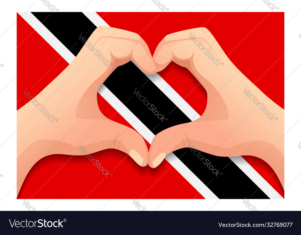 Trinidad And Tobago Flag And Hand Heart Shape Vector Image 8505