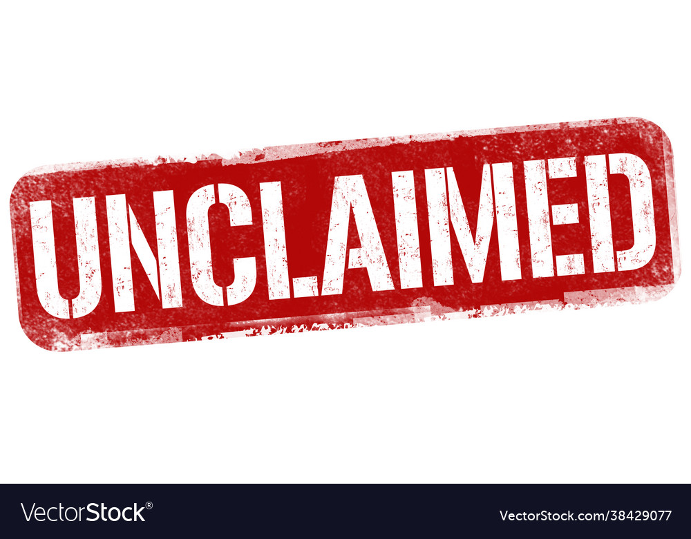 Unclaimed grunge rubber stamp royalty free vector image