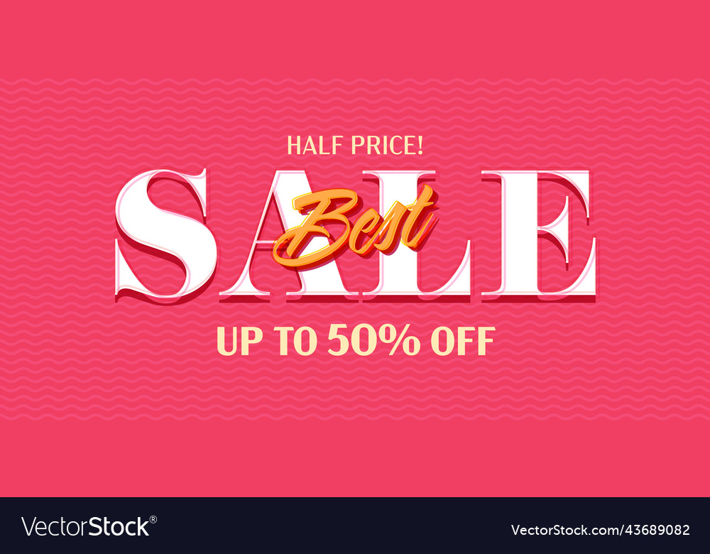 Best sale banner template with half price discount