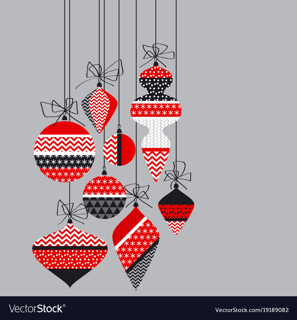 Christmas bauble decoration in patchwork style Vector Image