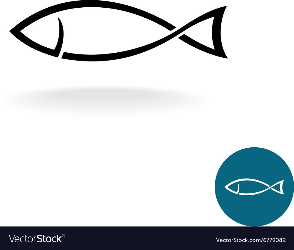 Download Fish simple black linear silhouette elegance logo Vector Image