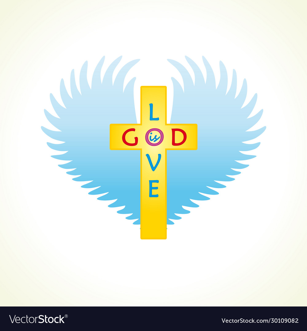 God is love logo concept Royalty Free Vector Image