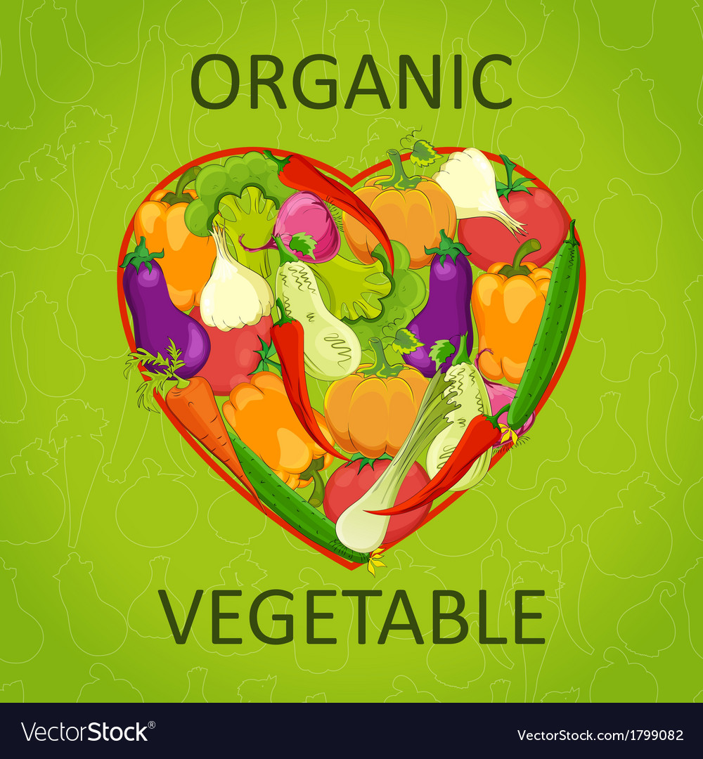 Healthy life - heart shape with vegetables