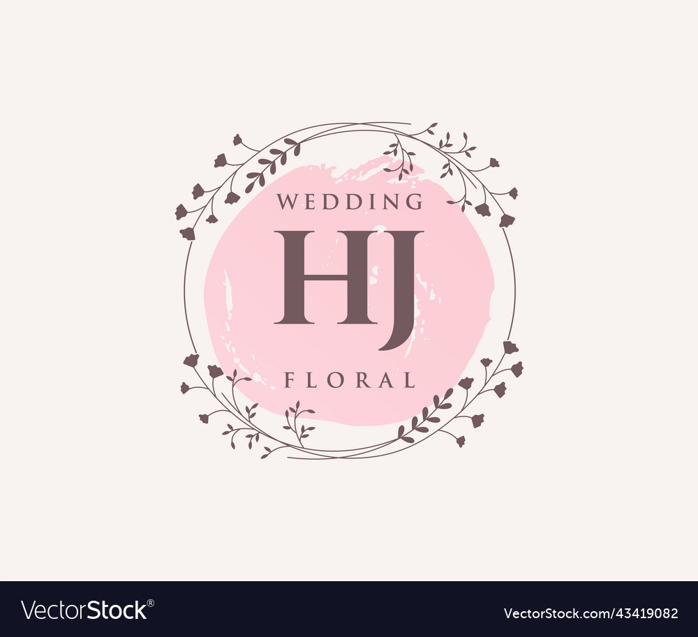 Hj initials letter wedding monogram logos