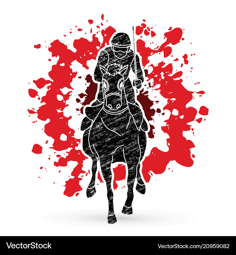 Horse racing jockey riding Royalty Free Vector Image
