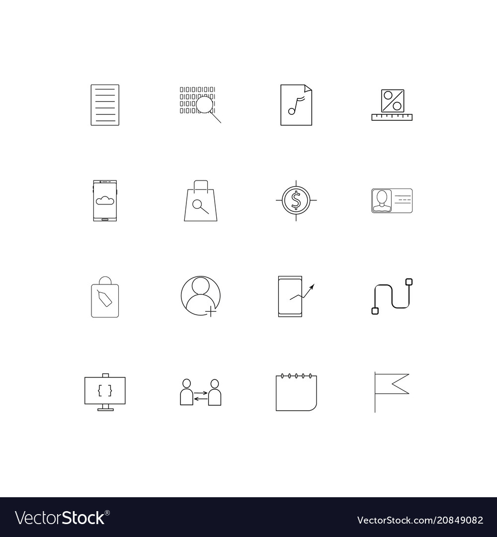 Internet technologies linear thin icons set