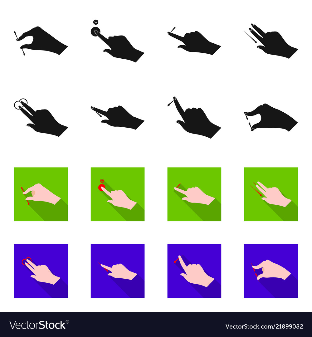 Isolated object of touchscreen and hand icon vector image Isolated object of touchscreen and hand icon