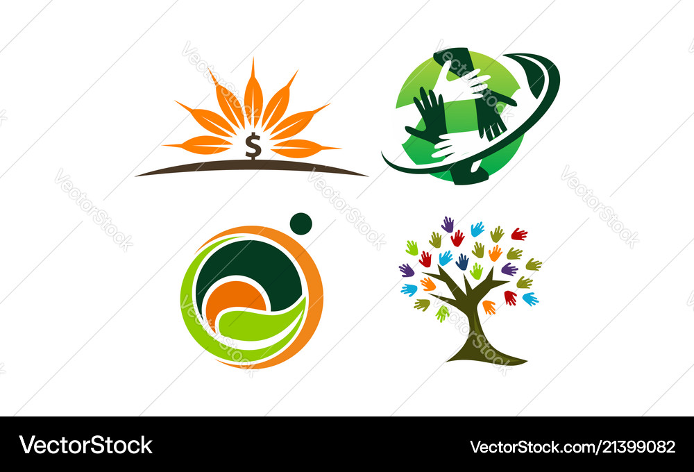 Leaf template set Royalty Free Vector Image - VectorStock