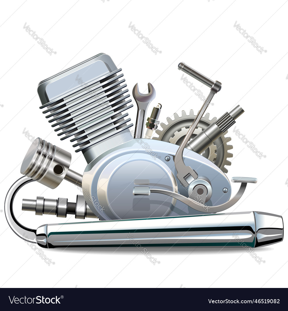 Motorcycle motor parts concept Royalty Free Vector Image