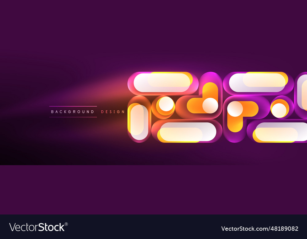 Neon circle abstract background template vector image Neon circle abstract background template