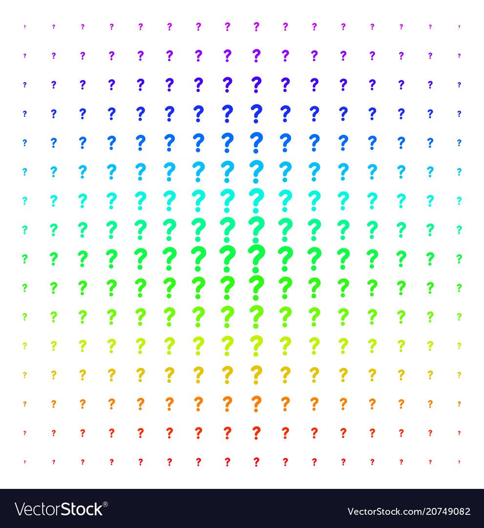 Question shape halftone spectral pattern vector image Question shape halftone spectral pattern
