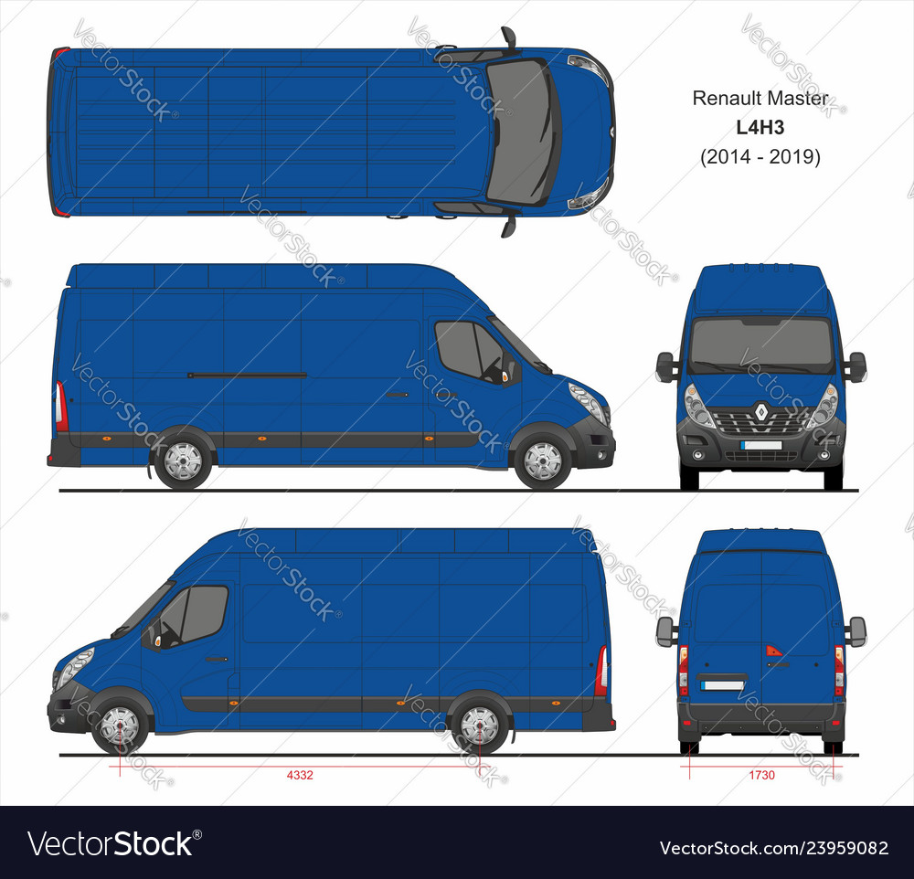 Renault master cargo delivery van l4h3 2014-2019 Vector Image