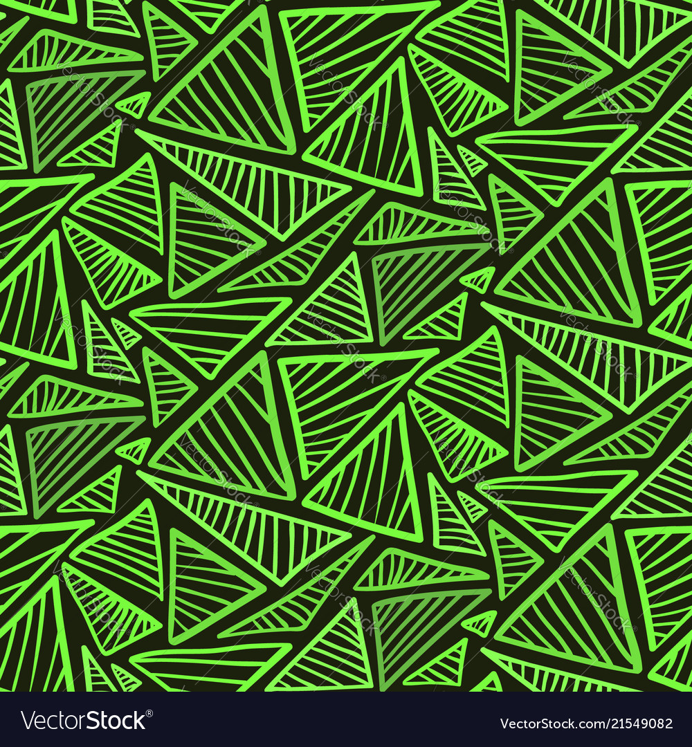 Seamless pattern with bright green triangles Vector Image Seamless pattern with bright green triangles