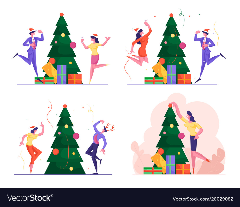 Set business people have fun on office Royalty Free Vector