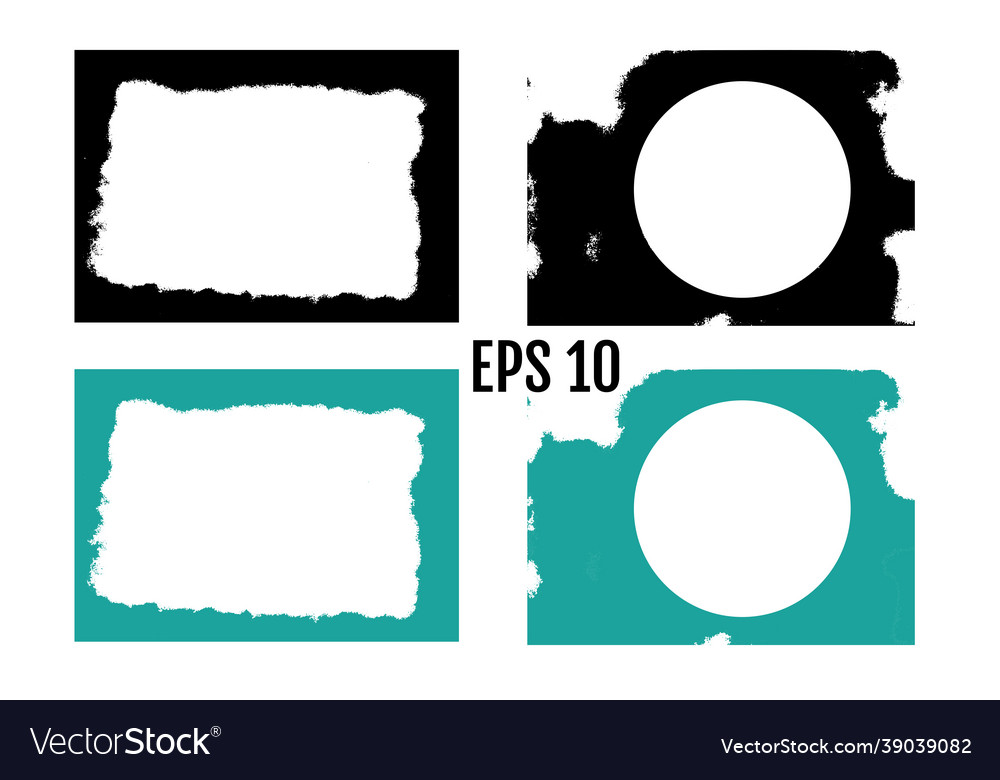 Set grunge frames empty border background vector image Set grunge frames empty border background