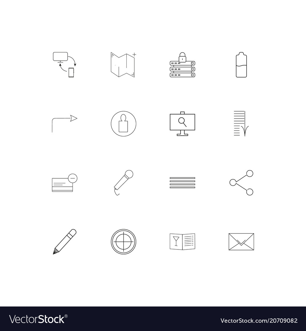 Web applications simple linear icons set outlined