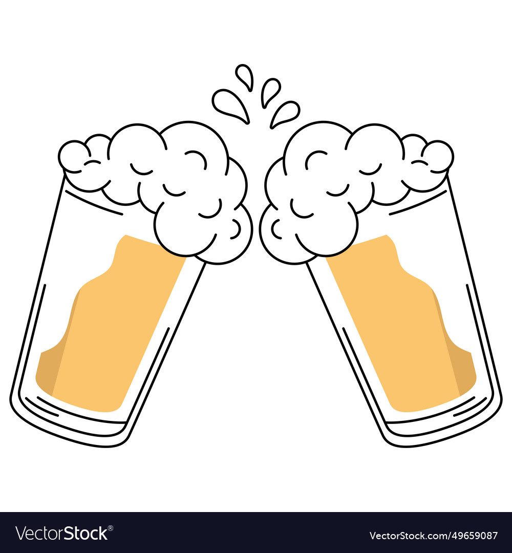 Beer glasses cheer icon Royalty Free Vector Image